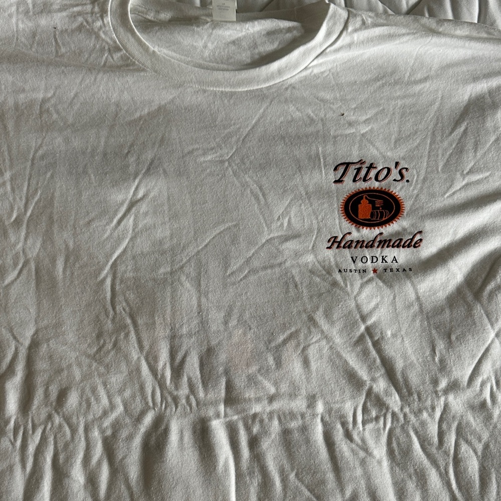 Gildan White Tee with Tito's Logo